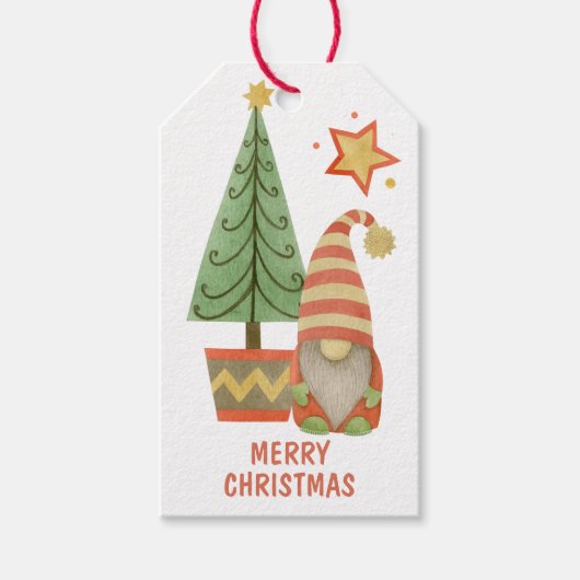 ホリデーツリー金ゴールドスター格言 ギフトタグ (正面)