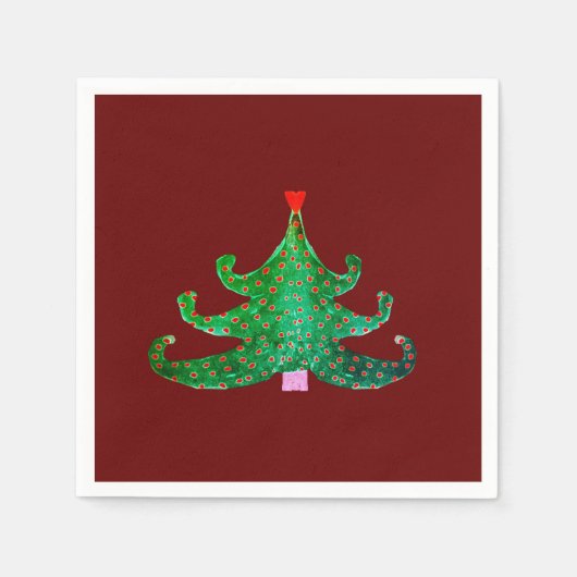 ホリデーツリー スタンダードカクテルナプキン (正面)