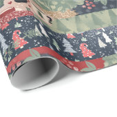 ホリデーツリー&ホットココアラッピング紙 ラッピングペーパー (ロールコーナー)