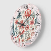 ホリデーツリー、冬の休日お洒落デザイン。 ラージ壁時計 (傾斜)