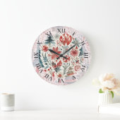 ホリデーツリー、冬の休日お洒落デザイン。 ラージ壁時計 (ホーム)