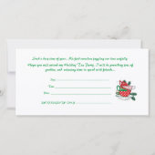 ホリデーティーパーティの招待状ヴィンテージ 案内状 (裏面)