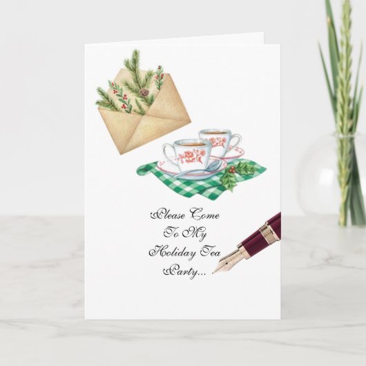 ホリデーティーパーティの招待状 カード (正面)