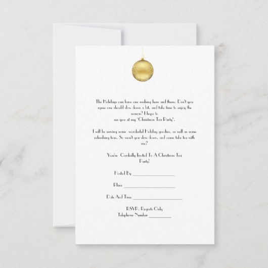 ホリデーティーパーティの招待状 招待状 (裏面)