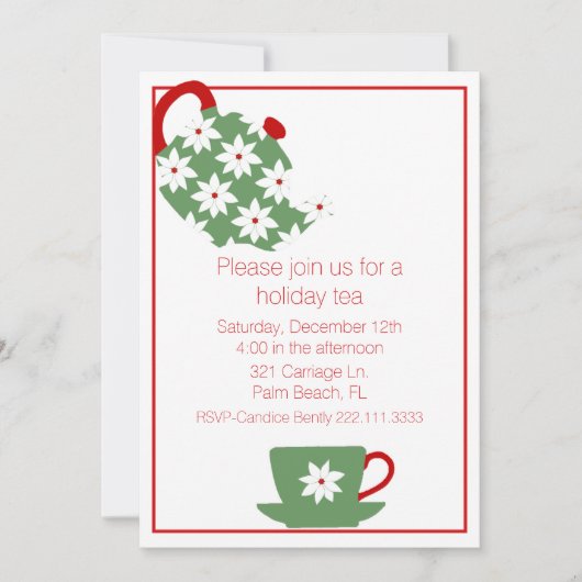 ホリデーティーパーティの招待状 招待状 (正面)