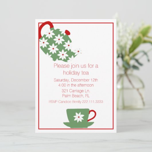 ホリデーティーパーティの招待状 招待状 (スタンド正面)