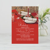 ホリデーテーブルディナー パーティー招待状 招待状 (スタンド正面)