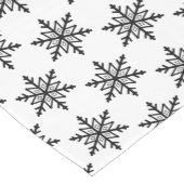 ホリデーテーブルランナー – ブラックスノーフレーク ミディアムテーブルランナー (コーナー)
