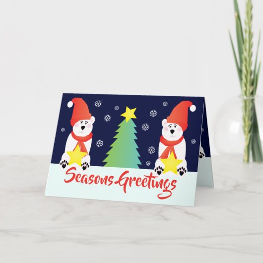 ホリデーテーマのポーラベア シーズンカード (正面)