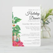 ホリデーディナーチャリティーイベントウォーターカラーポインセチア 招待状 (スタンド正面)