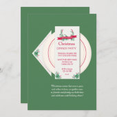 ホリデーディナーパーティの招待状 招待状 (正面/裏面)