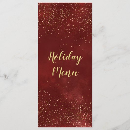 ホリデーディナーパーティー、レッド、金ゴールド、 メニュー (正面)