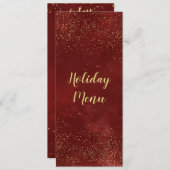 ホリデーディナーパーティー、レッド、金ゴールド、 メニュー (正面/裏面)