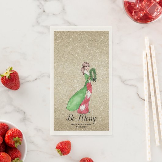 ホリデーディナー紙ゲストタオル (インサイチュ)