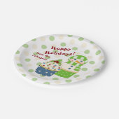 ホリデーデコパーソナライズされたカップケーキ ペーパープレート (アングル)