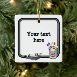 ホリデーデコール、ミニホワイトボード セラミックオーナメント