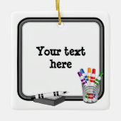 ホリデーデコール、ミニホワイトボード セラミックオーナメント (正面)