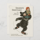 ホリデーデンスローズスリーベアーズアイススケートで滑るCC0887 ポストカード (正面/裏面)