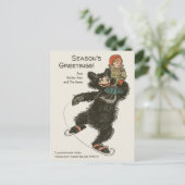 ホリデーデンスローズスリーベアーズアイススケートで滑るCC0887 ポストカード (スタンド正面)