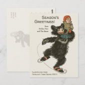 ホリデーデンスローズスリーベアーズアイススケートで滑るCC0887 ポストカード (正面/裏面)