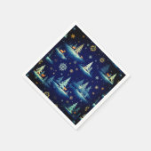 ホリデートイレツリーズディアー&スノーフレーク スタンダードカクテルナプキン (角)