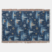 ホリデートイレツリーズディアー&スノーフレーク スローブランケット (正面)