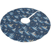 ホリデートイレツリーズディアー&スノーフレーク ブラッシュドポリエステルツリースカート (アングル)