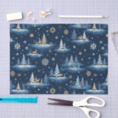 ホリデートイレツリーズディアー&スノーフレーク 薄葉紙 (クラフト)