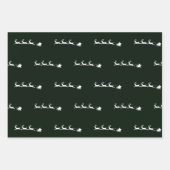 ホリデートナカイのサンタのクリスマスのヴィンテージ素朴 ラッピングペーパーシート (正面2)