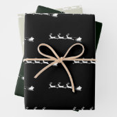 ホリデートナカイのサンタのクリスマスのヴィンテージ素朴 ラッピングペーパーシート (インサイチュ)