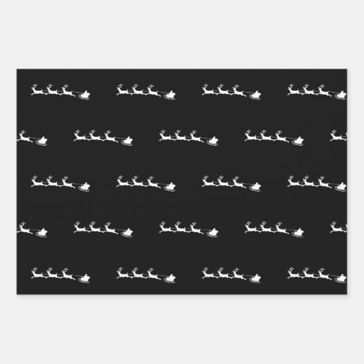 ホリデートナカイのサンタのクリスマスのヴィンテージ素朴 ラッピングペーパーシート (正面)