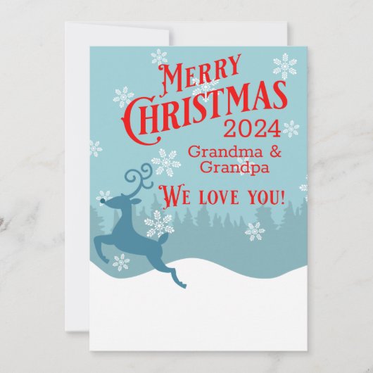 ホリデートナカイパーソナライズされたのクリスマスカード シーズンカード (正面)