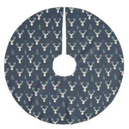 ホリデートナカイ、クリスマスツリー、スノーフレーク ブラッシュドポリエステルツリースカート