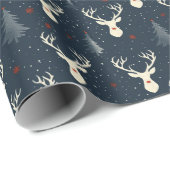ホリデートナカイ、クリスマスツリー、スノーフレーク ラッピングペーパー (ロールコーナー)