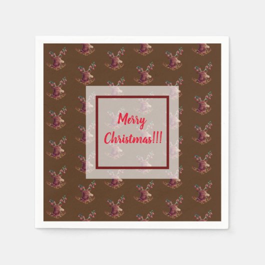 ホリデートナカイ スタンダードカクテルナプキン (正面)