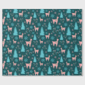 ホリデートナディアスノーフレークスベリーブランチパインツリー ラッピングペーパー (フラット)