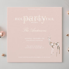 ホリデートナディアピンククリスマスカクテルパーティー 招待状