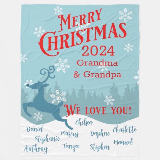 ホリデートナディアブランケパーソナライズされたット フリースブランケット (正面)