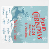 ホリデートナディアブランケパーソナライズされたット フリースブランケット (正面(横))