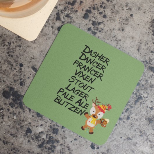 ホリデートナディビアドリンクおもしろいクリスマス スクエアペーパーコースター