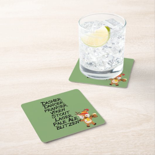 ホリデートナディビアドリンクおもしろいクリスマス スクエアペーパーコースター (インサイチュ)