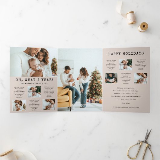 ホリデートリフォールドカード 三つ折り招待状 (内部)