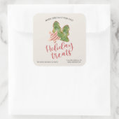 ホリデートリートカバーのキッチンから，水彩 スクエアシール (バッグ)