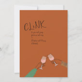 ホリデートーストカード – ワイングラスの乾杯 "Clink" (正面)