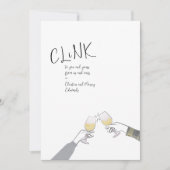 ホリデートーストカード – "Clink" ワイングラスの乾杯 (正面)