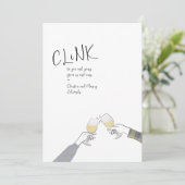 ホリデートーストカード – "Clink" ワイングラスの乾杯 (スタンド正面)
