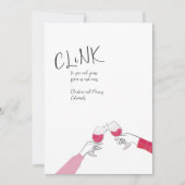 ホリデートーストカード – "Clink" ワイングラスの乾杯 (正面)