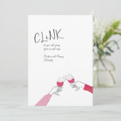 ホリデートーストカード – "Clink" ワイングラスの乾杯 (スタンド正面)