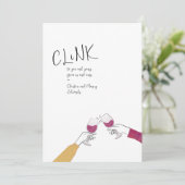 ホリデートーストカード – "Clink" ワイングラスの乾杯 (スタンド正面)