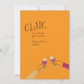 ホリデートーストカード – "Clink" ワイングラスの乾杯 (正面)